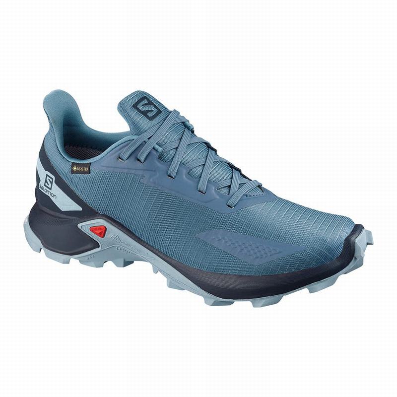 Salomon Israel ALPHACROSS BLAST GTX W - Womens Trail Running Shoes - Blue/Navy (PLFD-70921)